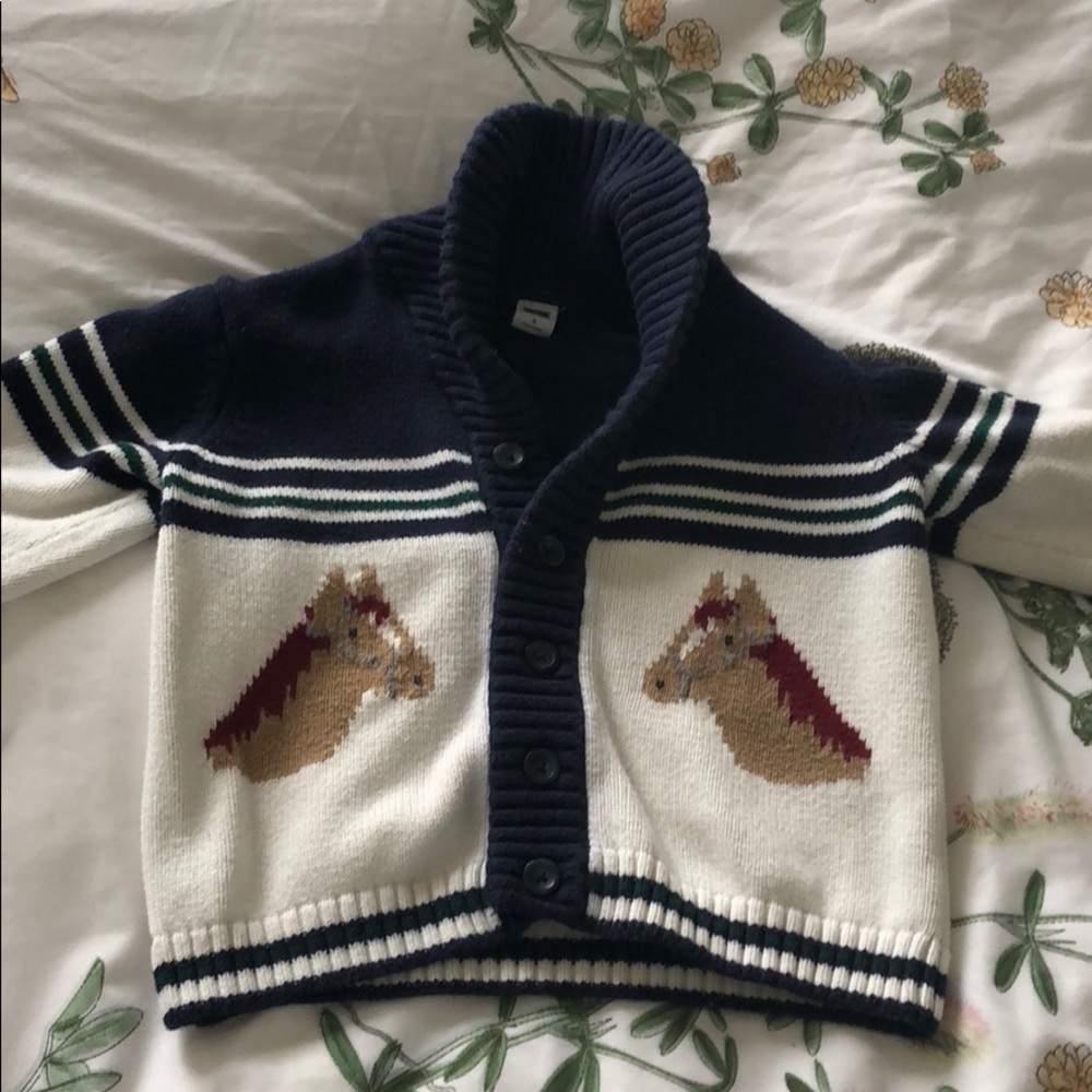 Janie & Jack Boys Horse Cardigan